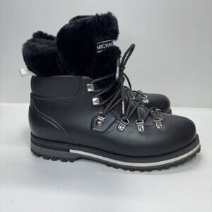 Michael Kors Lanis Boots Womens 9 Winter Rain Snow Bunny Lug Sole Après-ski Luxe